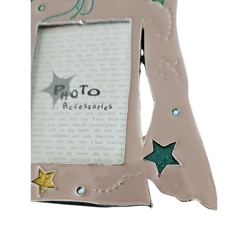 Y2K Shirt Shaped Picture Frame Glitter Stars Bell Sleeve Novelty 6x4.5